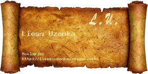 Liess Uzonka névjegykártya